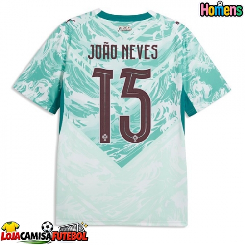 Camisa de Futebol Portugal Joao Neves #15 Equipamento Secundário Mundo 2026 Manga Curta